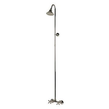 Kingston Brass Vintage Wall Mount Shower Package, Satin Nickel Clawfoot Tub Set Kingston Brass